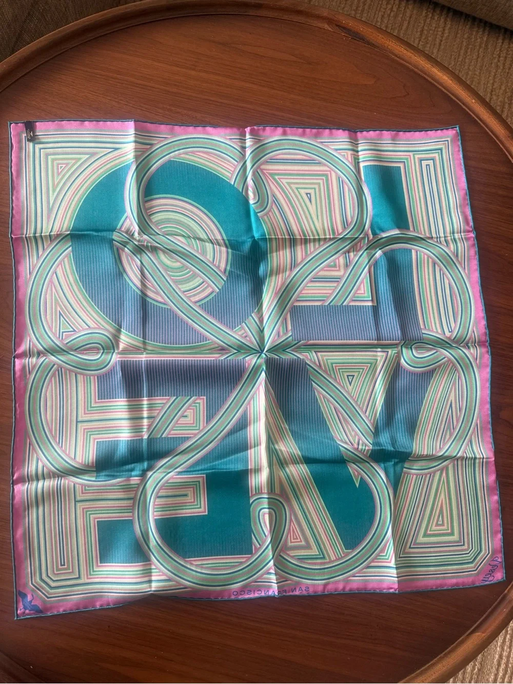 NEW Furious Goose LOVE San Francisco 100% Silk Scarf 25.5” UK